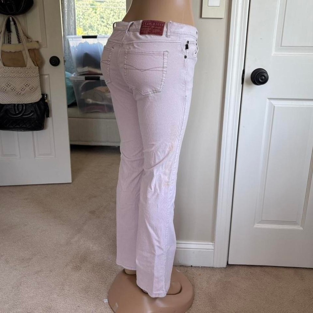 y2k 2000s z cavaricci pastel low rise pink flare pants